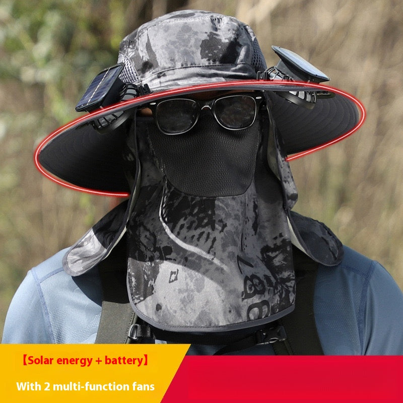 Solar Cooling Hat 2025 – 2 Fans, Adjustable Visor & Sweat-Absorbent, 30-Day Warranty