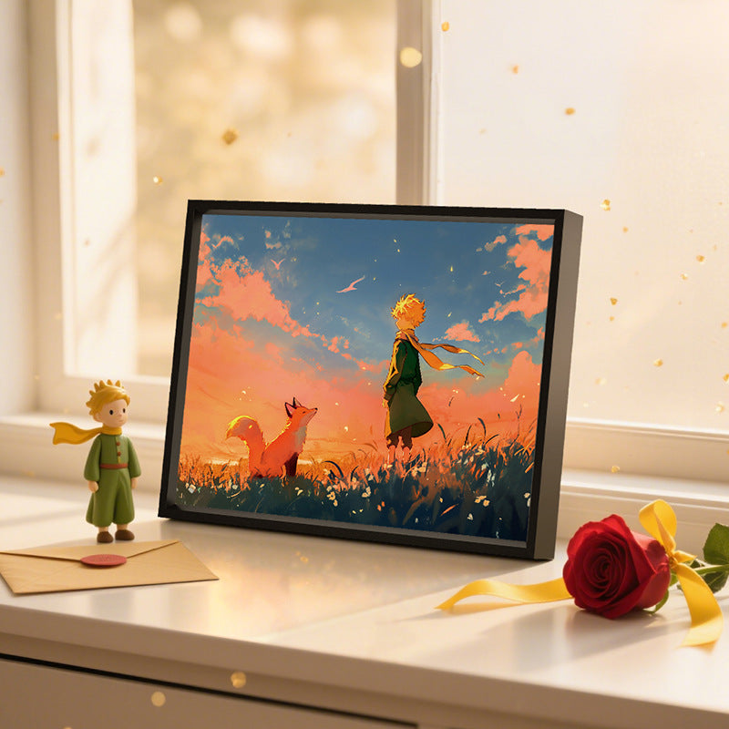The Little Prince Sound & Light Wall Art – Animated Cartoon Lamp for Kids Birthday Gift, Girls' Room Decor