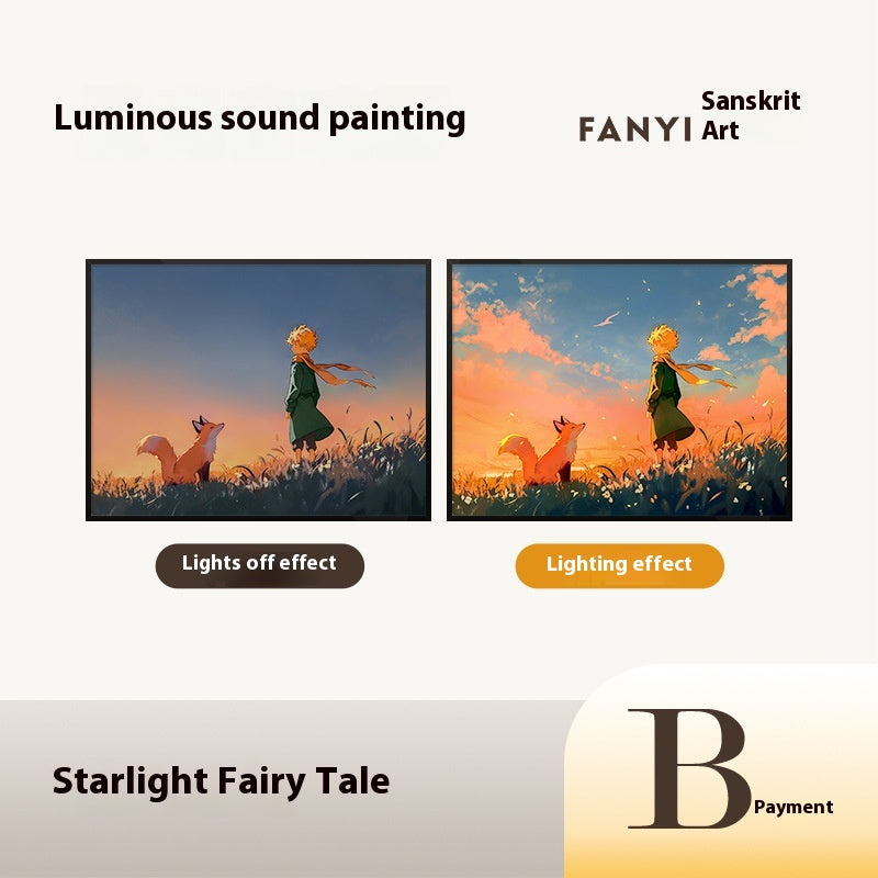 The Little Prince Sound & Light Wall Art – Animated Cartoon Lamp for Kids Birthday Gift, Girls' Room Decor