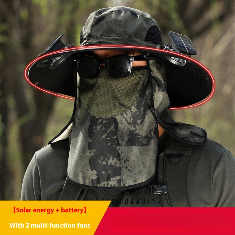 Solar Cooling Hat 2025 – 2 Fans, Adjustable Visor & Sweat-Absorbent, 30-Day Warranty