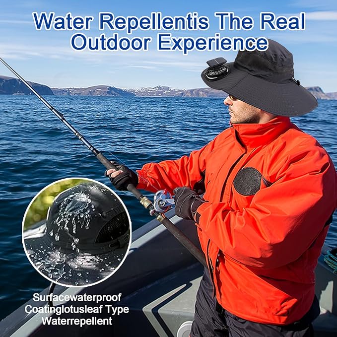 Solar Cooling Hat 2025 – 2 Fans, Adjustable Visor & Sweat-Absorbent, 30-Day Warranty