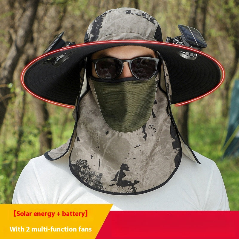 Solar Cooling Hat 2025 – 2 Fans, Adjustable Visor & Sweat-Absorbent, 30-Day Warranty