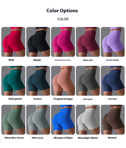 Seamless High-Waist Peach Lift Yoga Shorts – Tight Fit