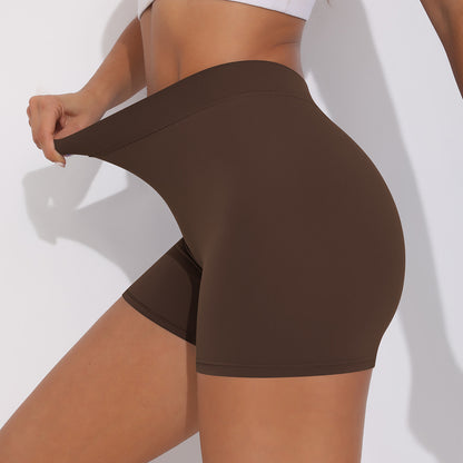 V-Waist Ruched Peach Lift Yoga Shorts for Women