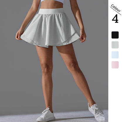 Double-Layer Tennis Skirt with Pockets – High-Stretch & Tight Fit