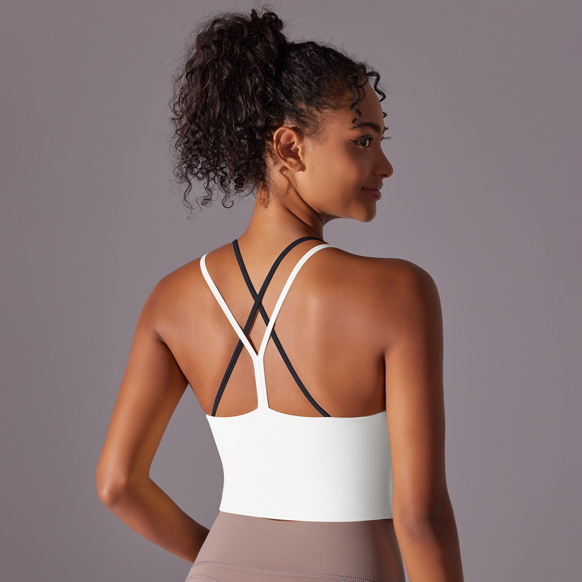 Double-Layer Cross-Back Yoga Bra