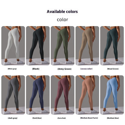 Brushed V-Waist Ruched Peach Lift Yoga Leggings – 9/10 Length