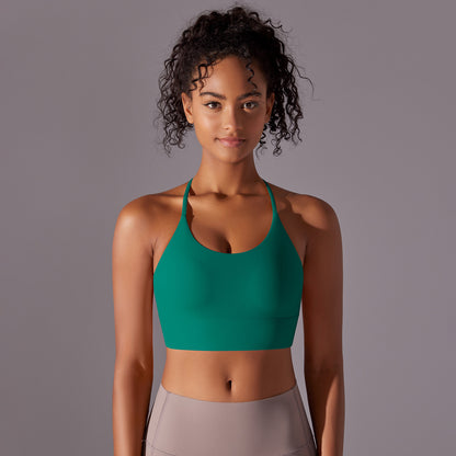 Nylon Cross-Strap Sports Bra