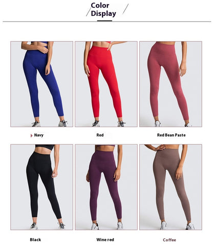 Seamless High-Waist Peach Lift Yoga Leggings – Breathable & Quick-Dry