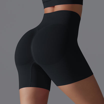 Seamless High-Waist Peach Lift Yoga Shorts – Tight Fit