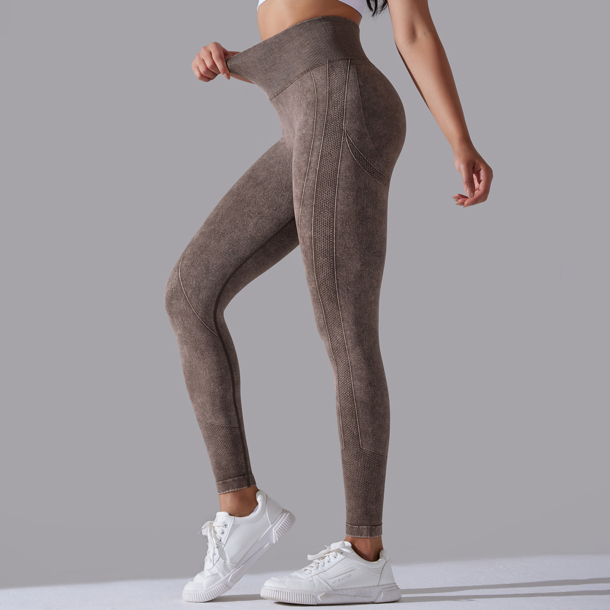 Seamless Moon-Wash High-Waist Peach Lift Yoga Leggings – 9/10 Length