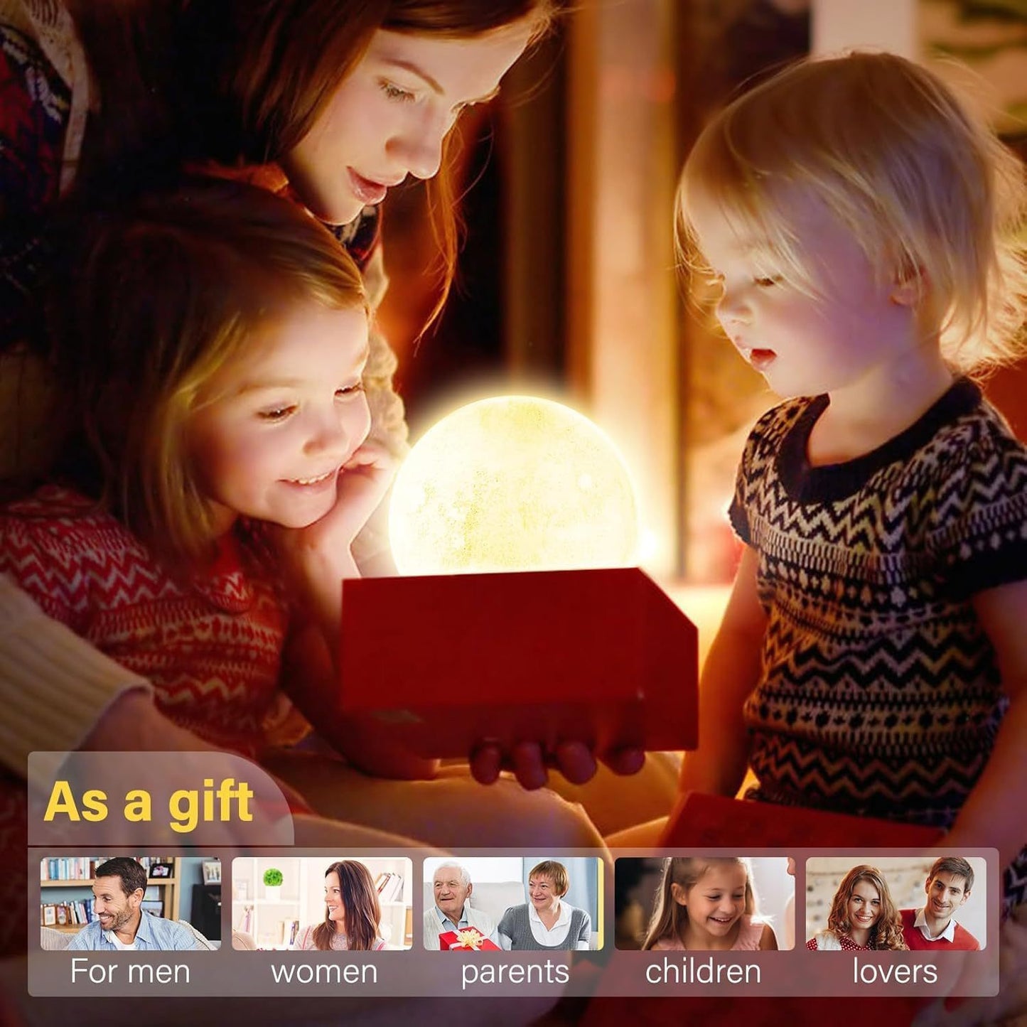Lunar Glow 3-in-1 Sleep Aid – Mood Light + Smart Alarm + Music Playback via Bluetooth
