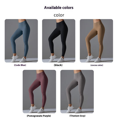 Double-Sided Nylon Brushed High-Waist Yoga Leggings – High-Stretch, 9/10 Length