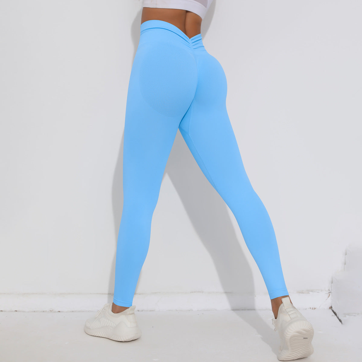 Seamless V-Waist High-Waist Peach Lift Yoga Leggings – 9/10 Length