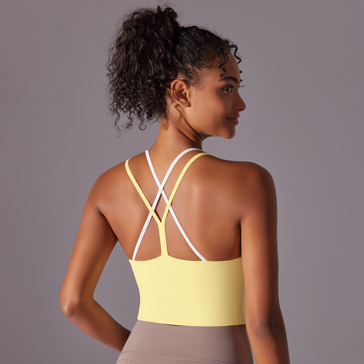 Double-Layer Cross-Back Yoga Bra