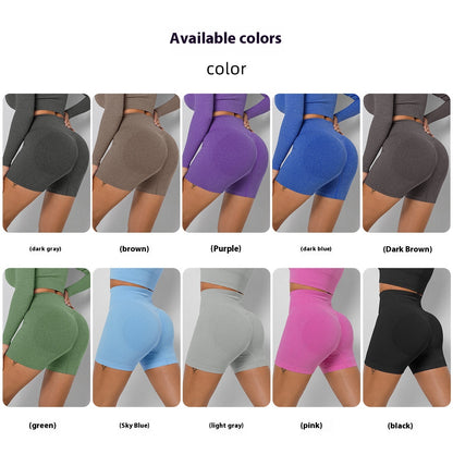 Seamless Ribbed High-Waist Peach Lift Yoga Shorts – 3-Inch Fit