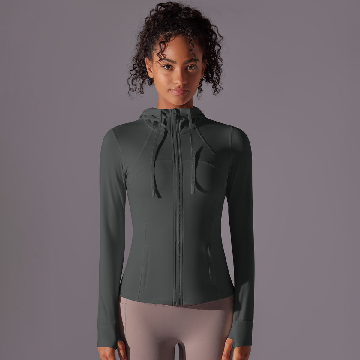 Reversible Nylon Zip-Up Hooded Jacket – Long Sleeve Activewear