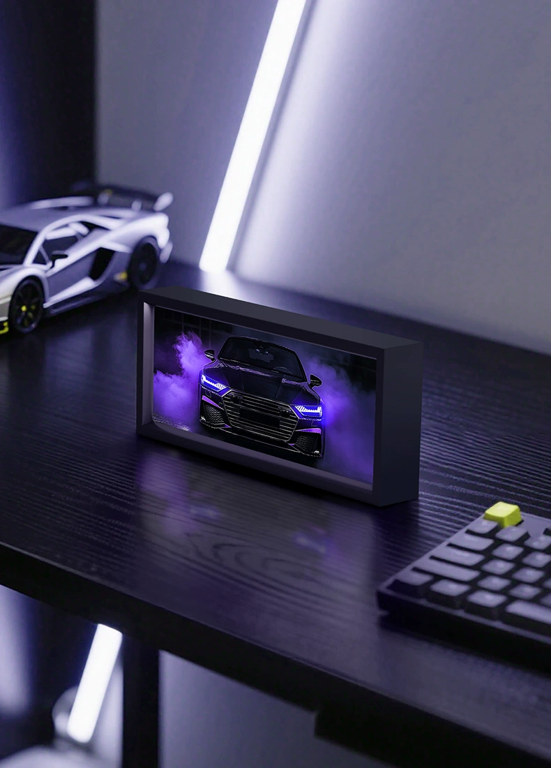 Luxury aluminum car decal lamp-led sound bar & ambient light for Office/PC desk, racing car Wall art decor