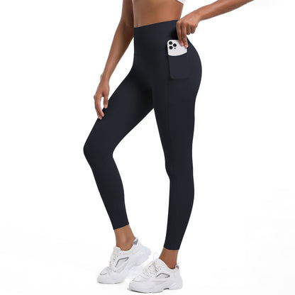 Seamless High-Stretch Double-Sided Nylon Yoga Leggings – Pocket & Tight Fit