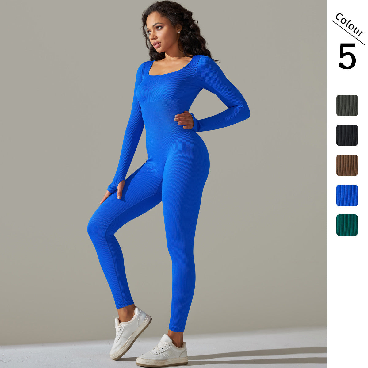 Seamless Ribbed High-Stretch Long Sleeve Bodysuit