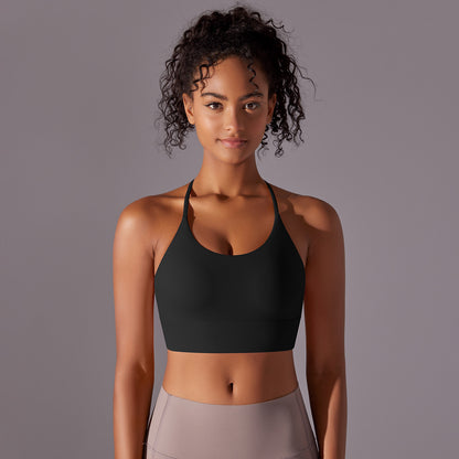 Nylon Cross-Strap Sports Bra