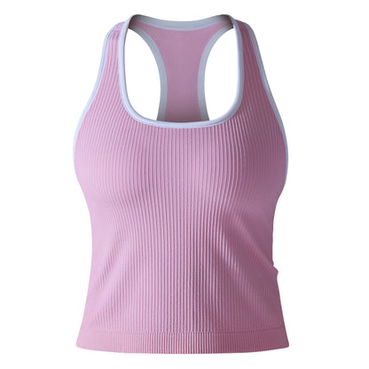 Ribbed High-Stretch Longline Sports Tank