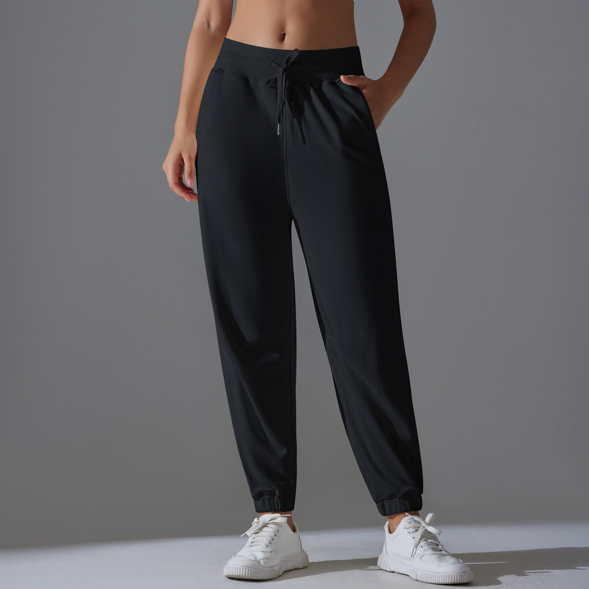 Drawstring High-Stretch Yoga Sweatpants – Breathable & 9/10 Length