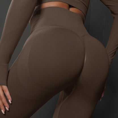 High-Waist Tight-Fit Peach Lift Yoga Leggings – Training & Fitness