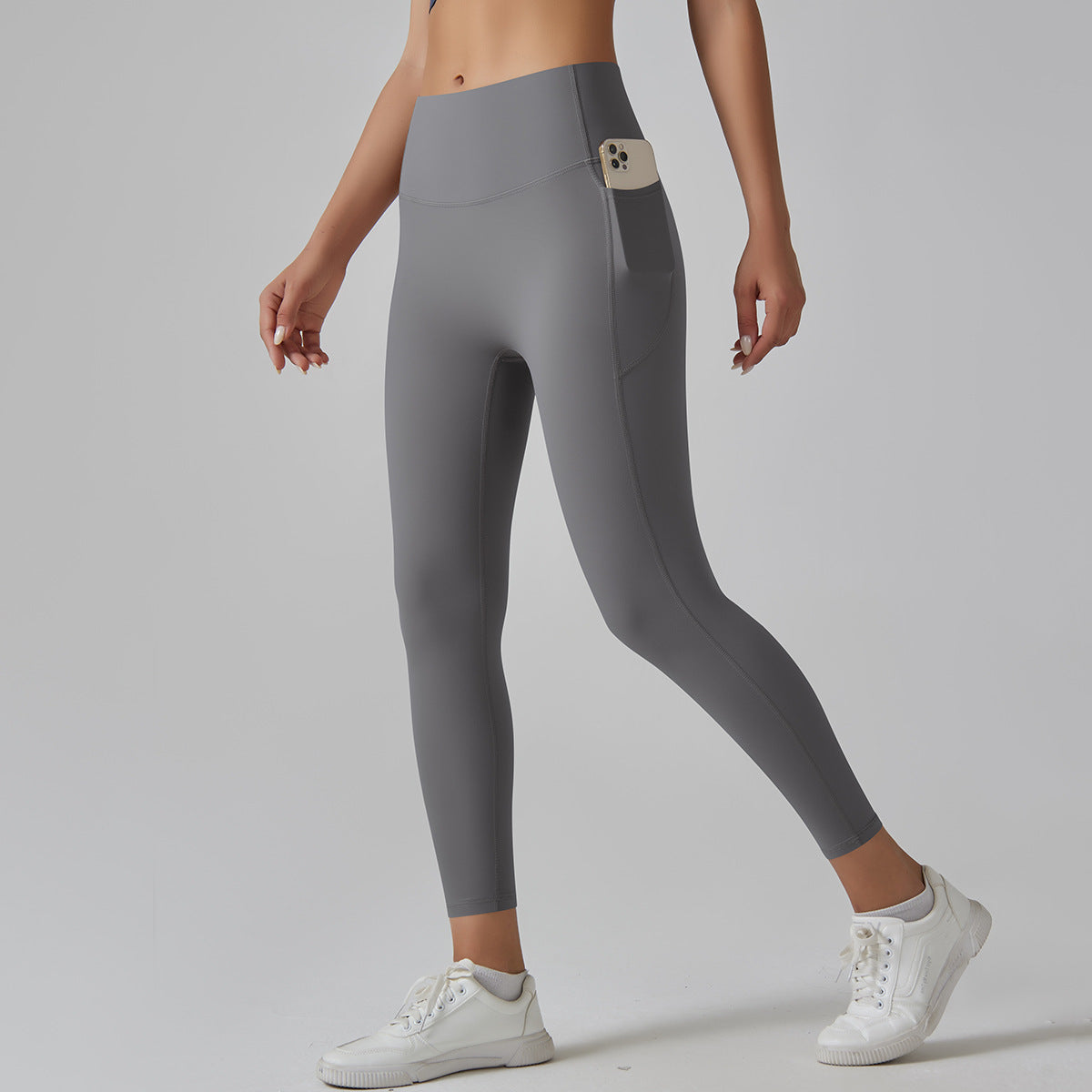 High-Waist Barely-There Yoga Leggings – Seamless, Quick-Dry & Peach Lift