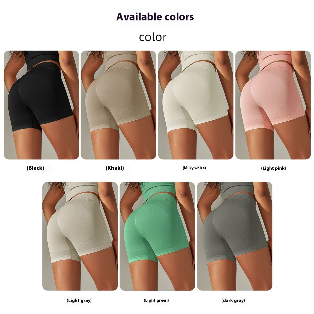 Seamless Knit High-Waist Peach Lift Yoga Shorts – Tummy Control, 3-Inch Fit