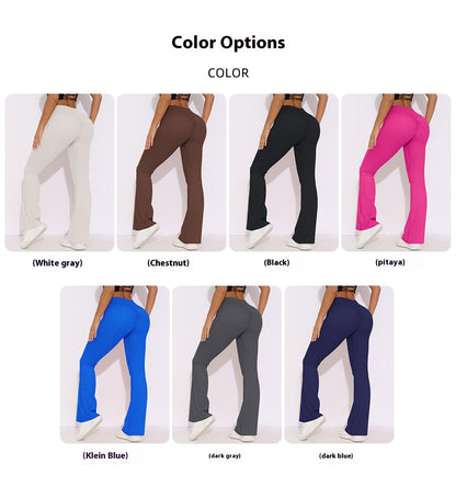 High-Waist Brushed Wide-Leg Yoga Pants – Breathable & Stretch Fit