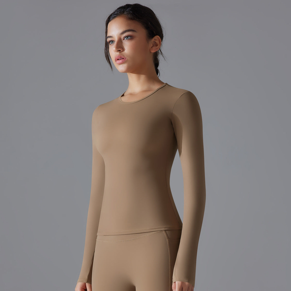 Double-Brushed Long-Sleeve Yoga Shirt