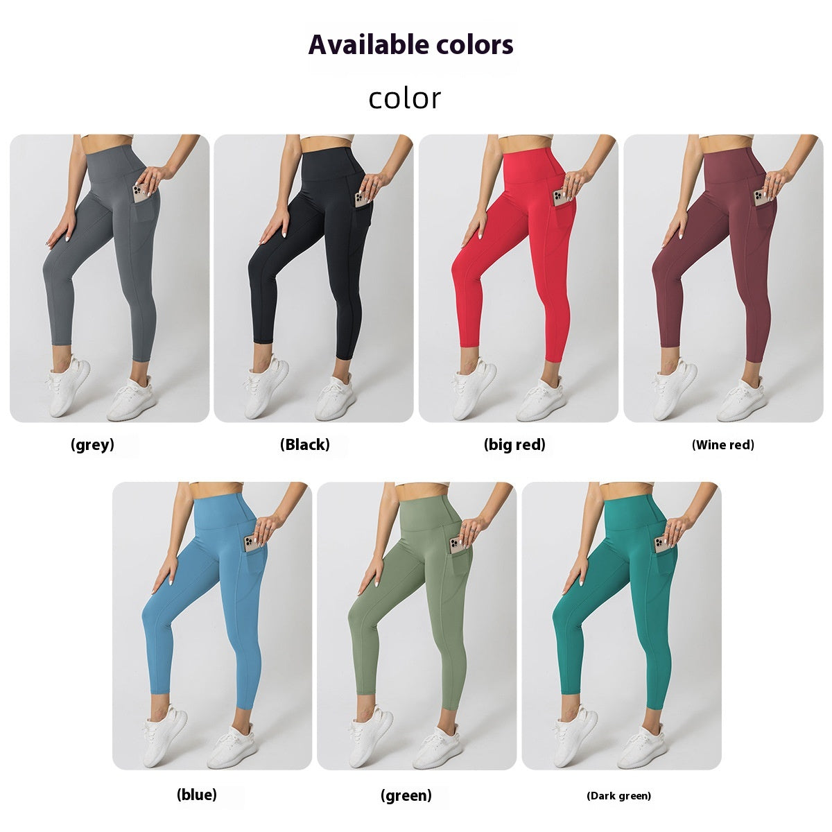 Double-Brushed Nylon High-Stretch Peach Lift Yoga Leggings – 9/10 Length