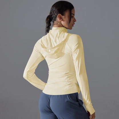 Ice Silk Cooling Long Sleeve Yoga Top – Breathable Summer Jacket