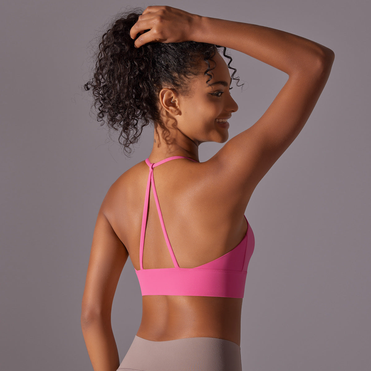 Nylon Cross-Strap Sports Bra