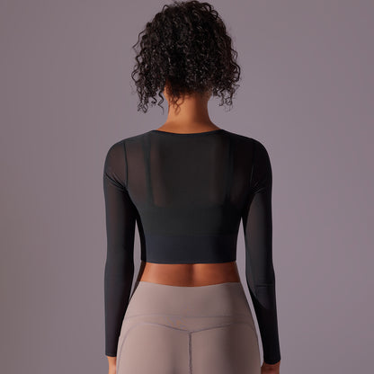 Mesh Long-Sleeve Yoga Top