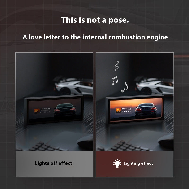 Luxury aluminum car decal lamp-led sound bar & ambient light for Office/PC desk, racing car Wall art decor