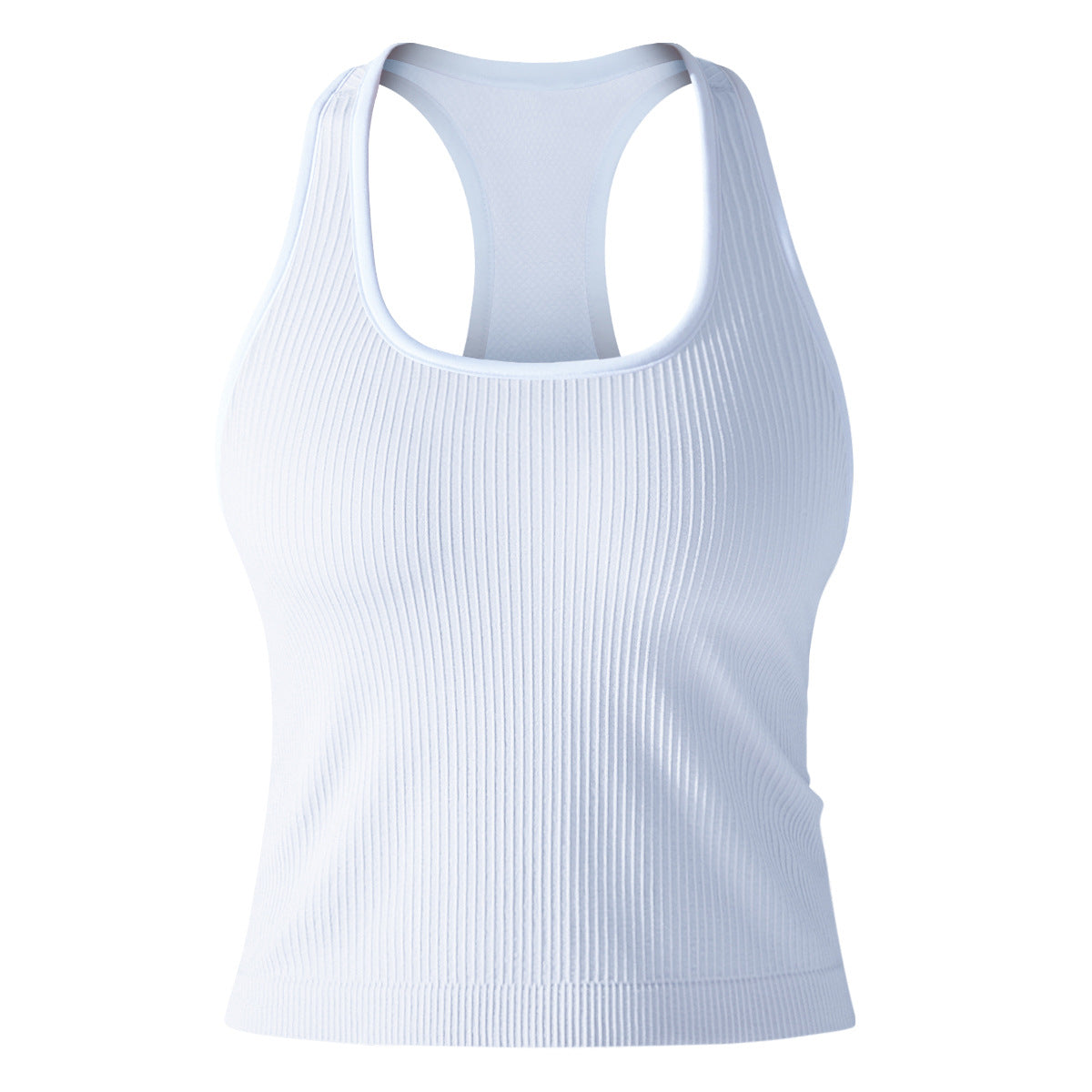 Ribbed High-Stretch Longline Sports Tank