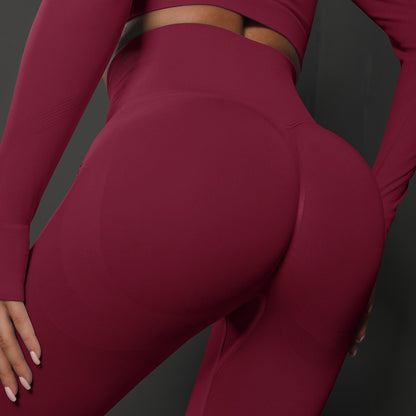 High-Waist Tight-Fit Peach Lift Yoga Leggings – Training & Fitness