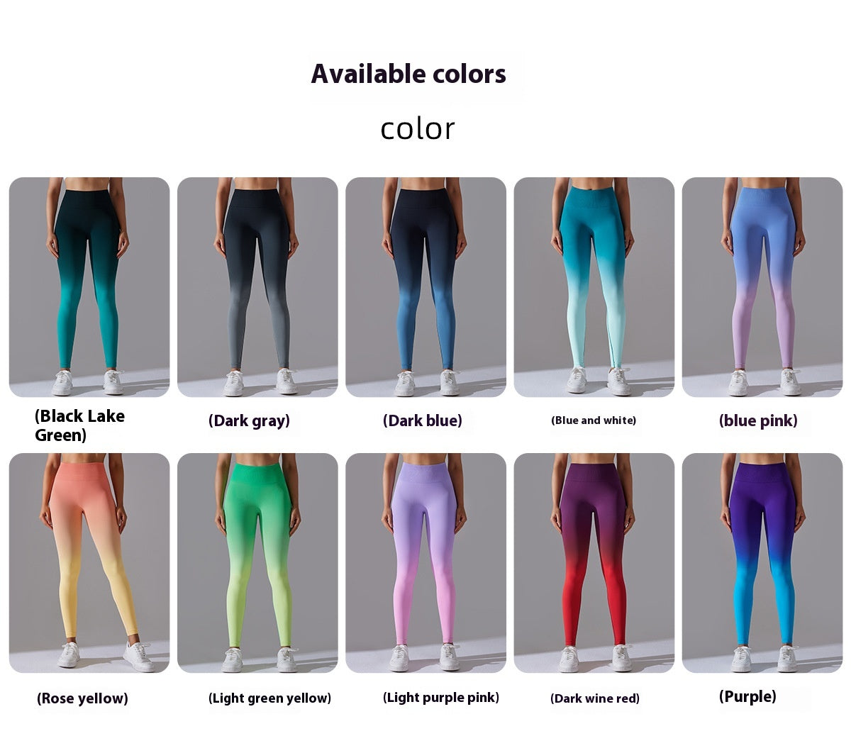 Seamless Candy Gradient High-Waist Peach Lift Yoga Leggings – Sculpting Fit