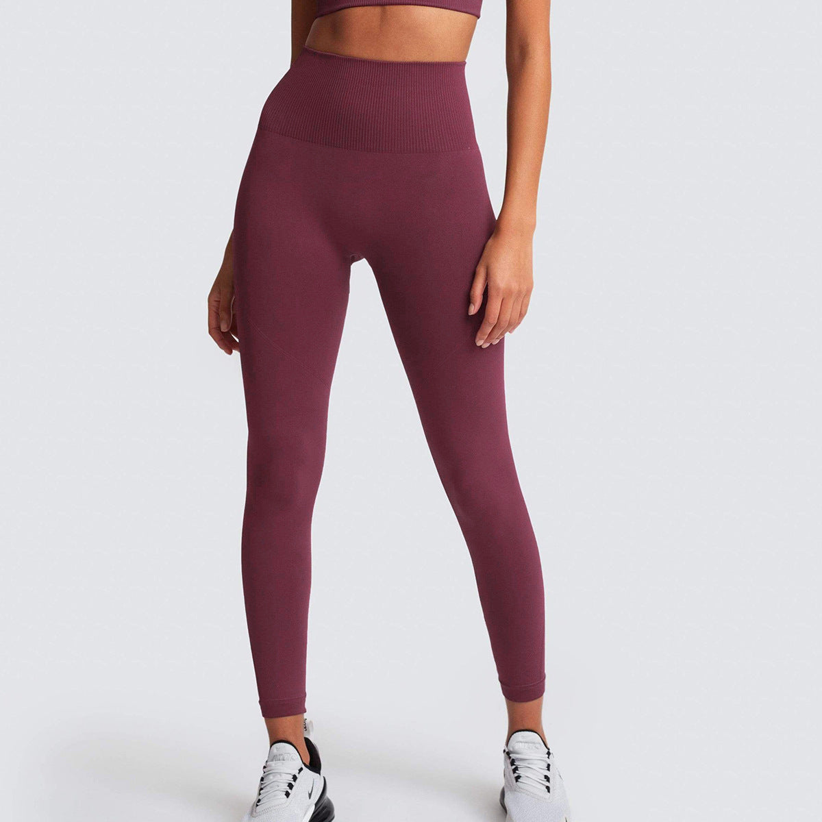 Seamless High-Waist Peach Lift Yoga Leggings – Breathable & Quick-Dry