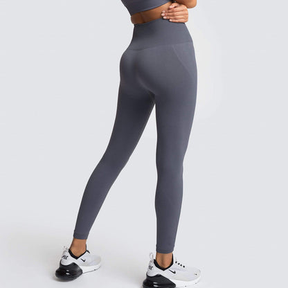 Seamless High-Waist Peach Lift Yoga Leggings – Breathable & Quick-Dry