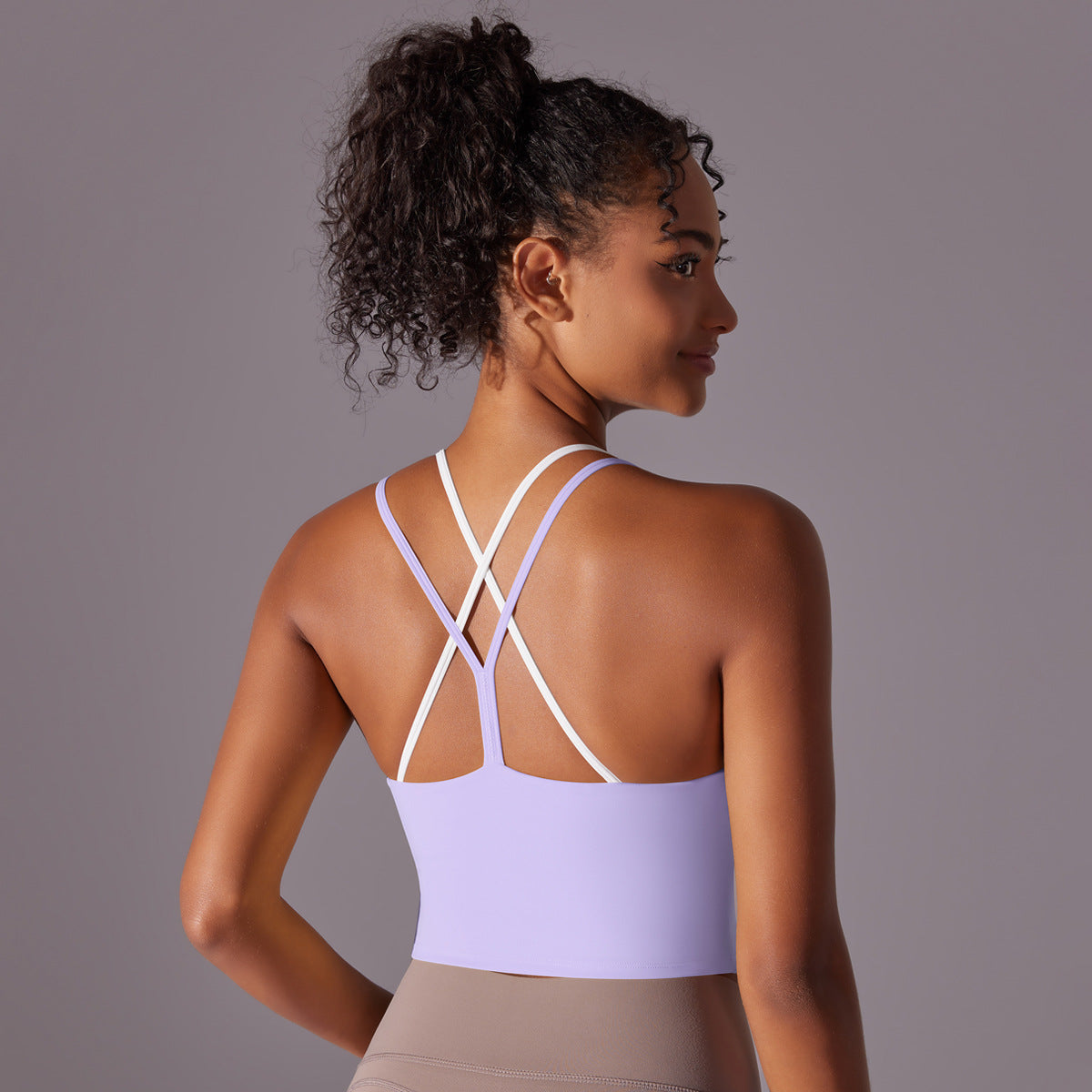 Double-Layer Cross-Back Yoga Bra