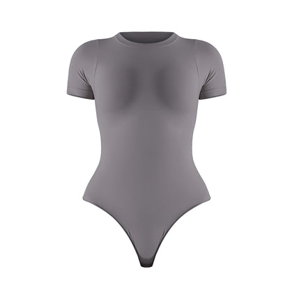 Seamless High-Lift Short Sleeve Bodysuit – Shaping Yoga Outfit