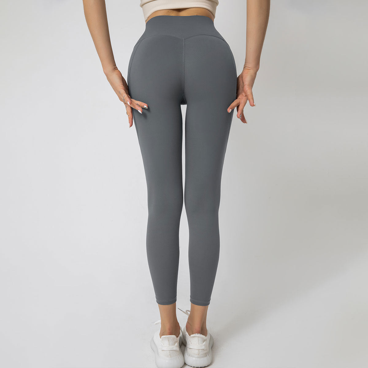 Double-Brushed Nylon High-Stretch Peach Lift Yoga Leggings – 9/10 Length