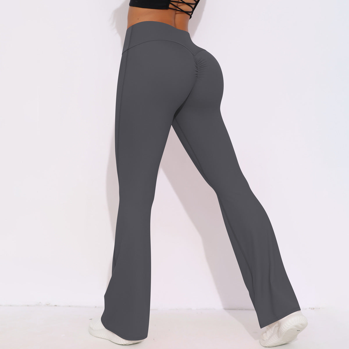 High-Waist Brushed Wide-Leg Yoga Pants – Breathable & Stretch Fit