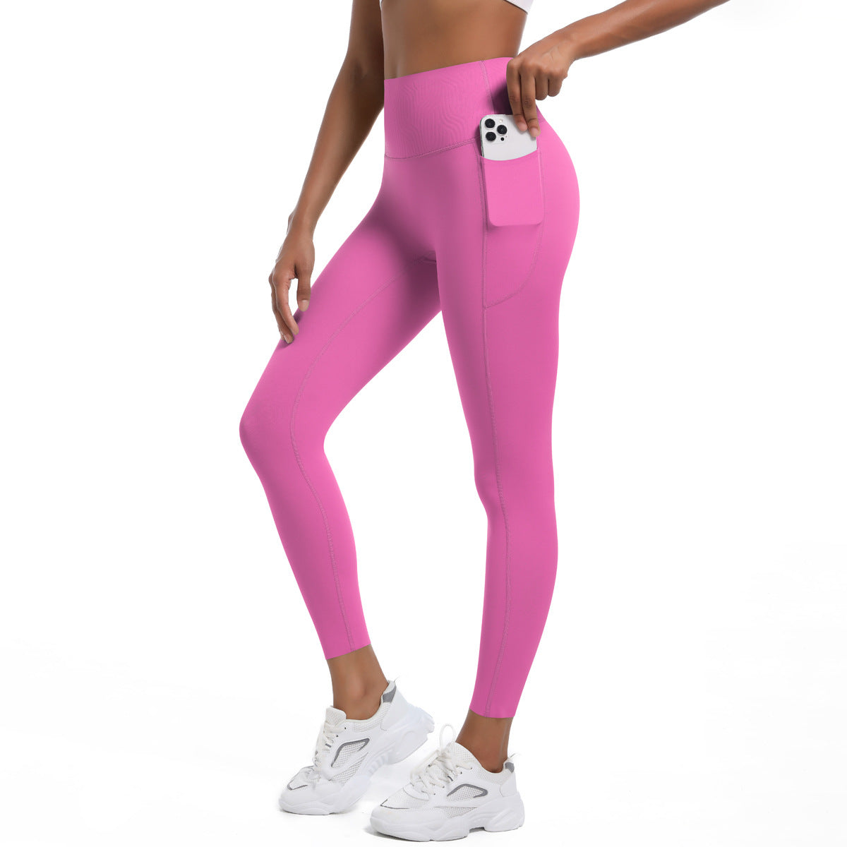 Seamless High-Stretch Double-Sided Nylon Yoga Leggings – Pocket & Tight Fit