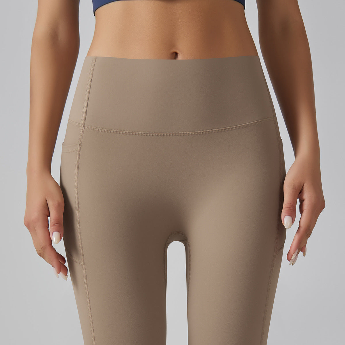 High-Waist Barely-There Yoga Leggings – Seamless, Quick-Dry & Peach Lift