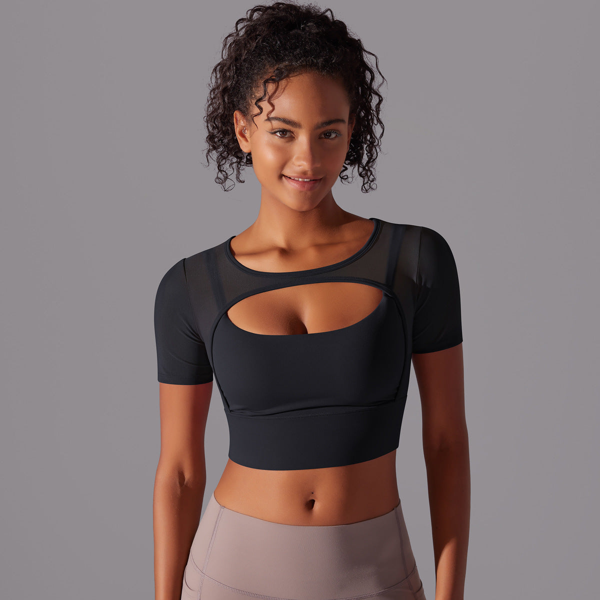 Mesh Double-Layer Yoga Top