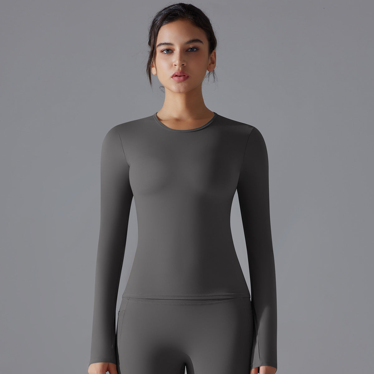 Double-Brushed Long-Sleeve Yoga Shirt